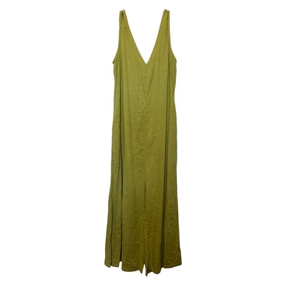 Calypso St. Barth Linen Blend Wide Leg Jumpsuit Lime Green M NWT - Picture 2 of 9
